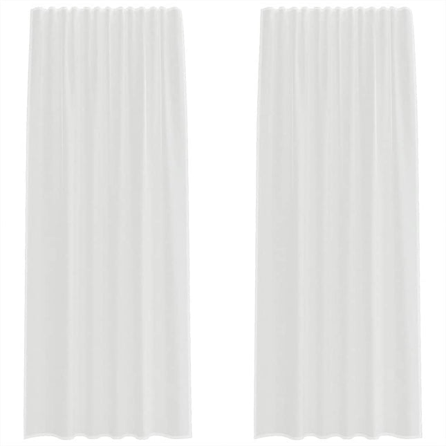 Tende in Voile con Passanti 2 pz Bianco 140x225 cm