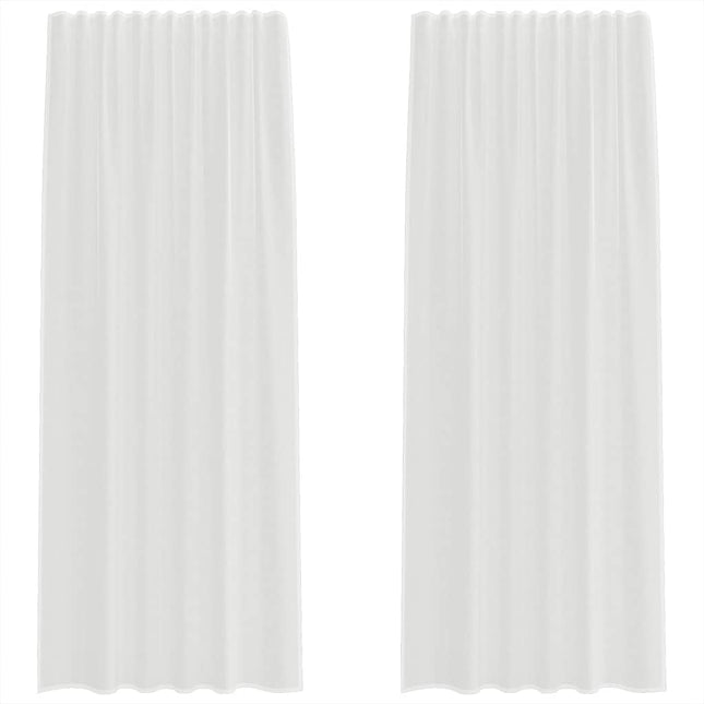 Tende in Voile con Passanti 2 pz Bianco 140x245 cm