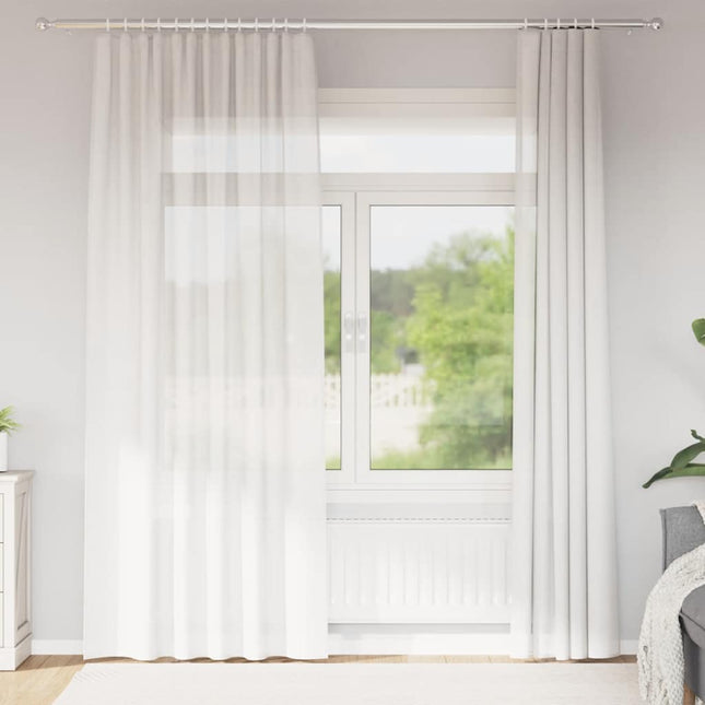 Tende in Voile con Passanti 2 pz Bianco 140x245 cm