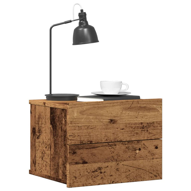 Comodino a Muro Legno Antico 40x32x30 cm