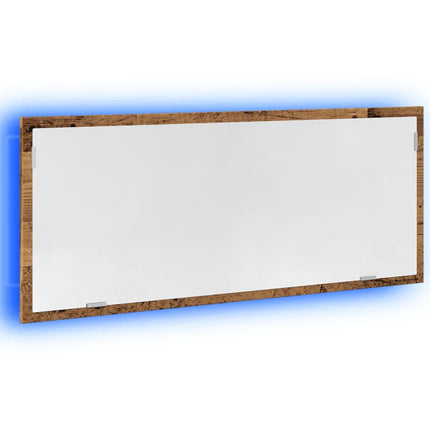 Specchio Bagno LED Legno Antico 100x8,5x37 cm Legno Multistrato