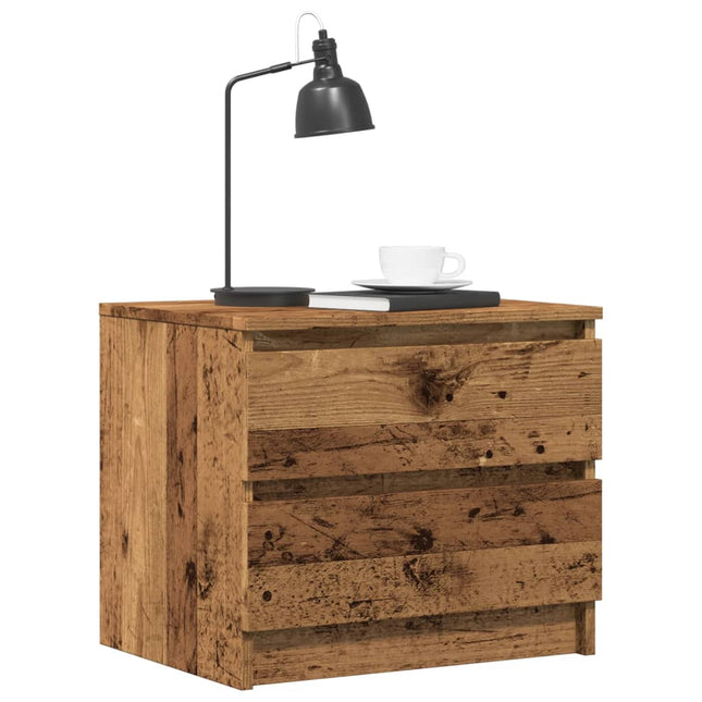 Comodini 2 pz Legno Antico 50x40x43.5 cm in Legno Multistrato