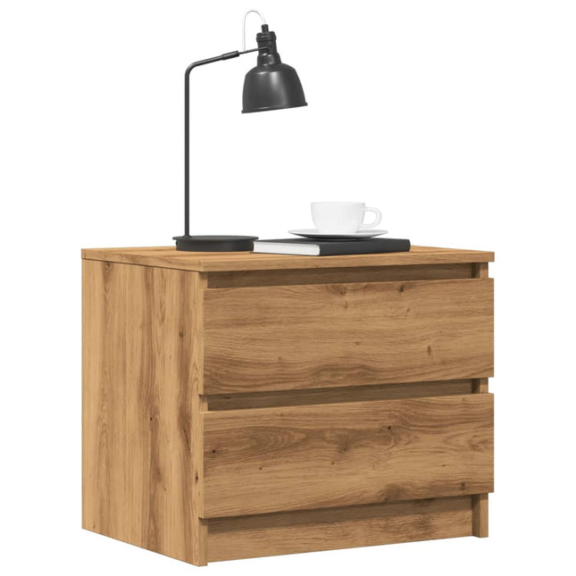 Comodino Rovere Artigianale 50x40x43.5 cm in Legno Multistrato