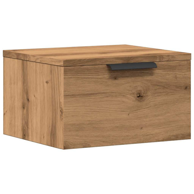 Comodino a Muro Rovere Artigianale 34x30x20 cm