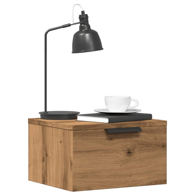 Comodini a Muro 2 pz Rovere Artigianale 34x30x20 cm