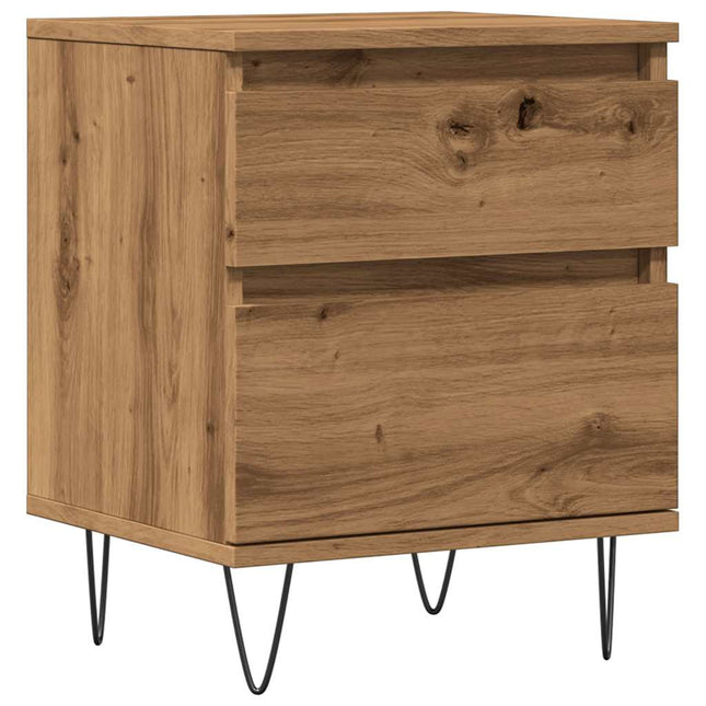 Comodino Rovere Artigianale 40x35x50 cm in Legno Multistrato