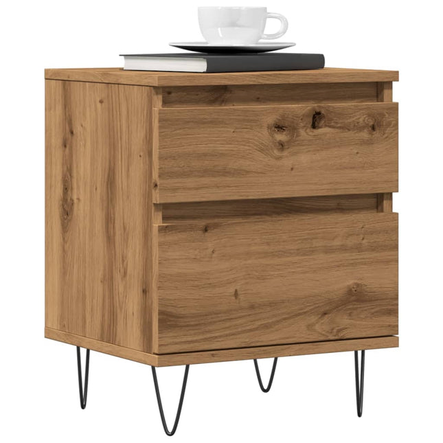 Comodino Rovere Artigianale 40x35x50 cm in Legno Multistrato