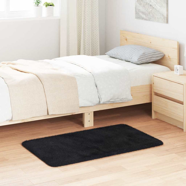 Tappeto Shaggy a Pelo Lungo NAVARRA Nero 60x100 cm poliestere