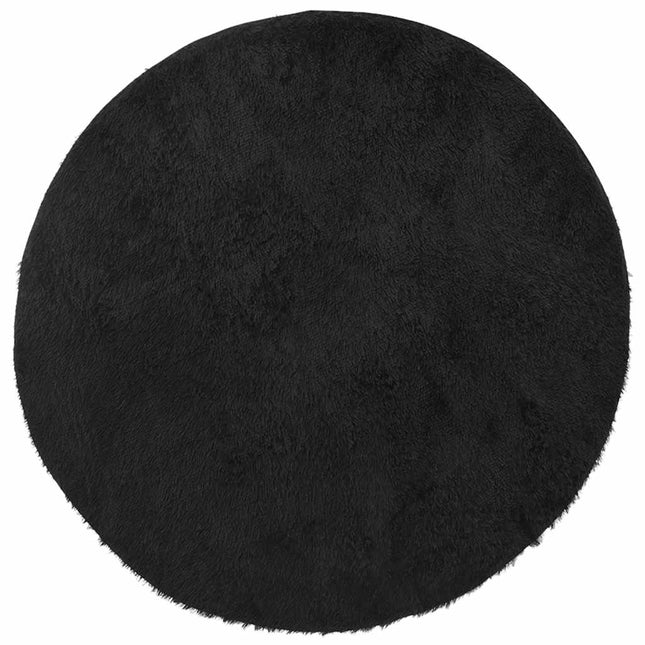 Tappeto Shaggy a Pelo Lungo NAVARRA Nero 100x100 cm poliestere