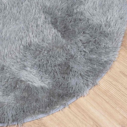 Tappeto Shaggy a Pelo Lungo NAVARRA Grigio Argento 100x100cm