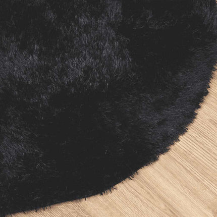 Tappeto Shaggy a Pelo Lungo NAVARRA Nero 120x120 cm poliestere