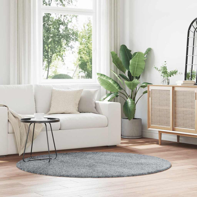 Tappeto Shaggy a Pelo Lungo NAVARRA Grigio Argento 160x160cm