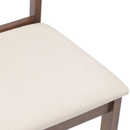Sedie da Pranzo con Cuscini 2pz Marrone Legno Massello di Hevea