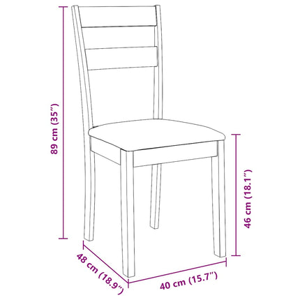 Sedie da Pranzo con Cuscini 2pz Marrone Legno Massello di Hevea