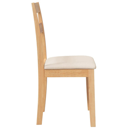 Sedie da Pranzo con Cuscini 2 pz Naturale Legno Massello Hevea