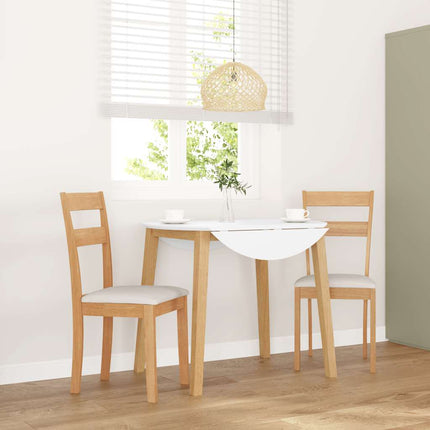 Sedie da Pranzo con Cuscini 2 pz Naturale Legno Massello Hevea