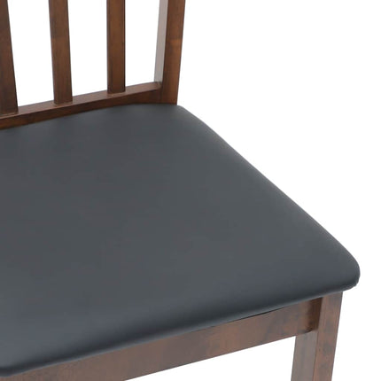 Sedie da Pranzo con Cuscini 2pz Marrone Legno Massello di Hevea