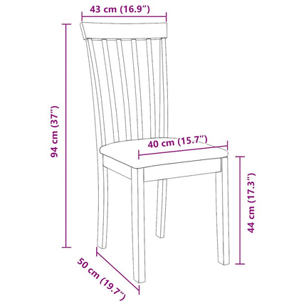 Sedie da Pranzo con Cuscini 2pz Marrone Legno Massello di Hevea