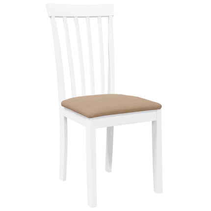 Sedie da Pranzo con Cuscini 2 pz Bianco Legno Massello di Hevea