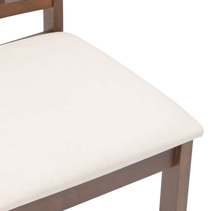 Sedie da Pranzo con Cuscini 2pz Marrone Legno Massello di Hevea