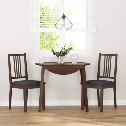 Sedie da Pranzo con Cuscini 2pz Marrone Legno Massello di Hevea