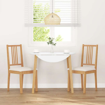 Sedie da Pranzo con Cuscini 2 pz Naturale Legno Massello Hevea