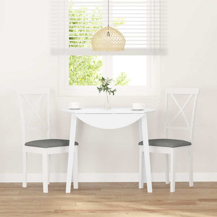 Sedie da Pranzo con Cuscini 2 pz Bianco Legno Massello di Hevea