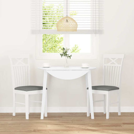 Sedie da Pranzo con Cuscini 2 pz Bianco Legno Massello di Hevea