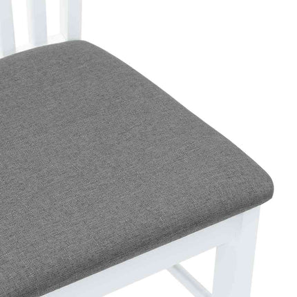 Sedie da Pranzo con Cuscini 2 pz Bianco Legno Massello di Hevea