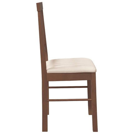 Sedie da Pranzo con Cuscini 2pz Marrone Legno Massello di Hevea