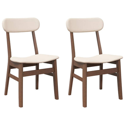Sedie da Pranzo con Cuscini 2pz Marrone Legno Massello di Hevea