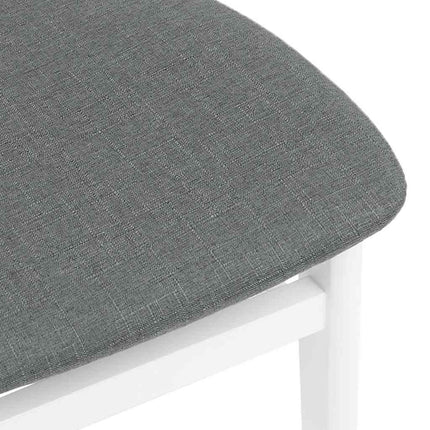 Sedie da Pranzo con Cuscini 2 pz Bianco Legno Massello di Hevea