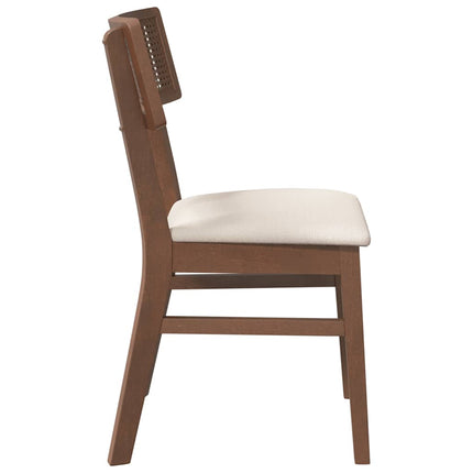Sedie da Pranzo con Cuscini 2pz Marrone Legno Massello di Hevea