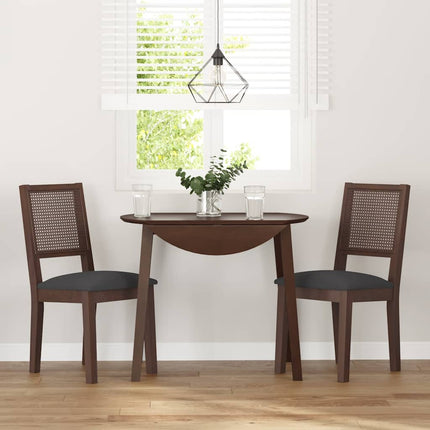 Sedie da Pranzo con Cuscini 2pz Marrone Legno Massello di Hevea
