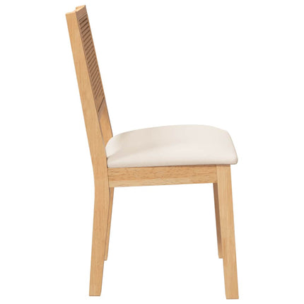 Sedie da Pranzo con Cuscini 2 pz in Legno Massello di Hevea
