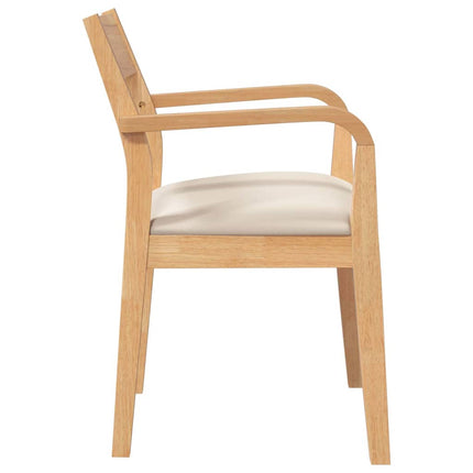Sedie da Pranzo con Cuscini 2 pz Naturale Legno Massello Hevea