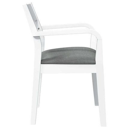 Sedie da Pranzo con Cuscini 2 pz Bianco Legno Massello di Hevea