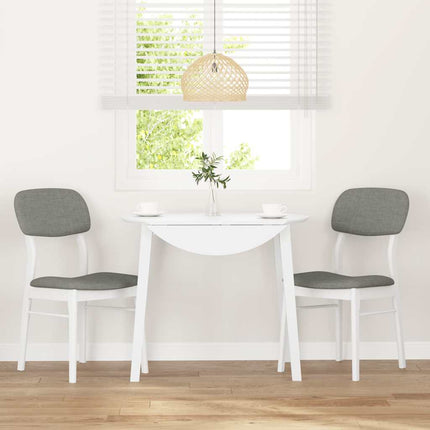 Sedie da Pranzo con Cuscini 2 pz Bianco Legno Massello di Hevea