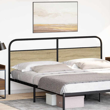 Testiera Rovere Sonoma 200 cm in Acciaio e Legno Multistrato