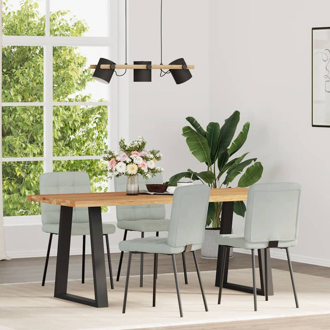 Sedie da Pranzo 4 pz Grigio Chiaro in Velluto