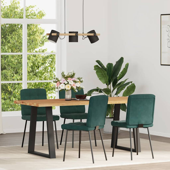 Sedie da Pranzo 4 pz Verde Scuro in Velluto