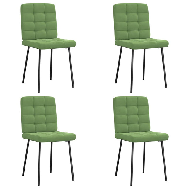 Sedie da Pranzo 4 pz Verde Chiaro in Velluto