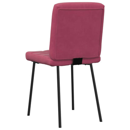 Sedie da Pranzo 4 pz Rosso Vino in Velluto