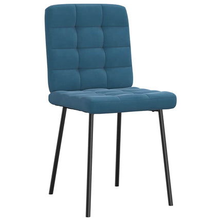 Sedie da Pranzo 4 pz Blu in Velluto