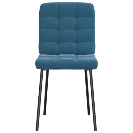 Sedie da Pranzo 4 pz Blu in Velluto
