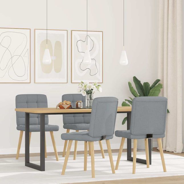 Sedie da Pranzo 4 pz Grigio Chiaro in Tessuto