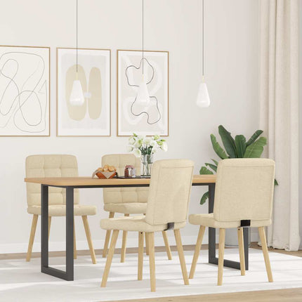 Sedie da Pranzo 4 pz Crema in Tessuto