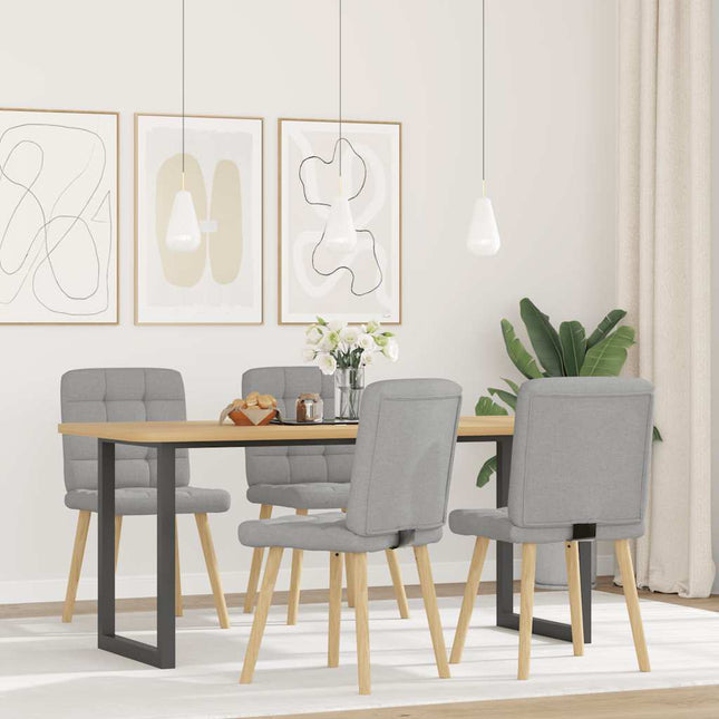 Sedie da Pranzo 4 pz Grigio Nuvola in Tessuto