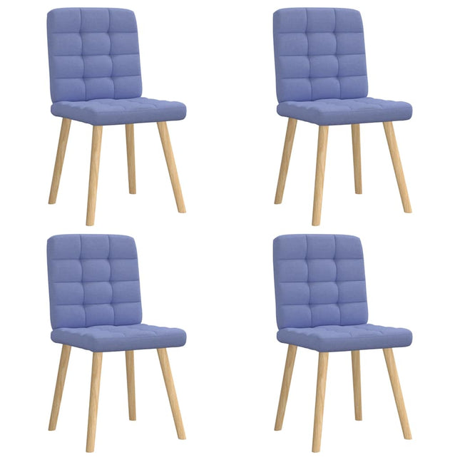 Sedie da Pranzo 4 pz Blu Jeans in Tessuto