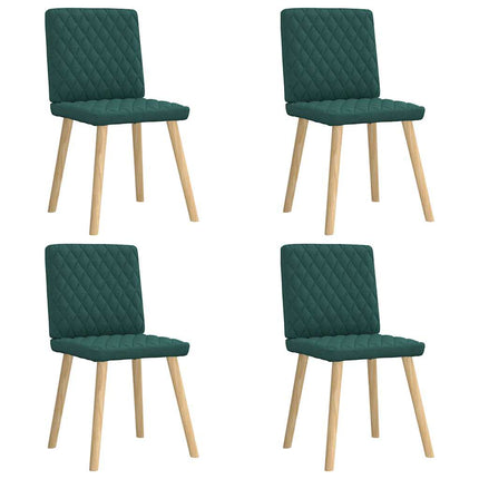 Sedie da Pranzo 4 pz in Tessuto Verde Scuro